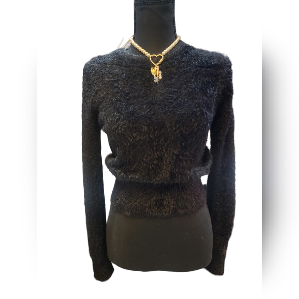 Zara Black Fuzzy Sweater